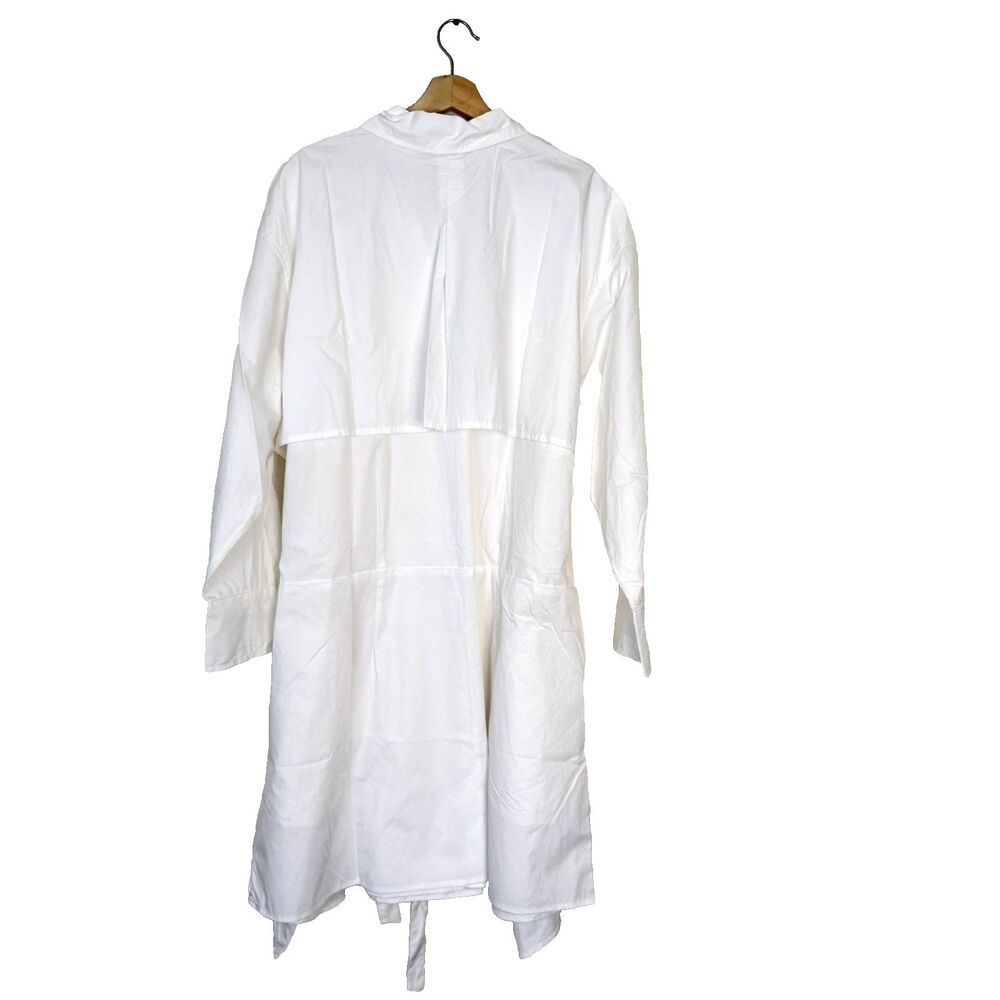 KBB by KAHLANA 'The Wrap Apron Shirt Dress' Women Size 2X White 100% Cotton NWT - Picture 4 of 9
